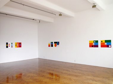 John Nixon, 1A/1B, 2A/2B, 3A/3B, all 2009, enamel on MDF, 45 x 60 cm, each work with two panels