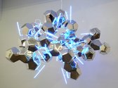 Gregor Kregar, Liquid Geometry2, aluminium and cold cathode lights, 1400 x 2200 x 1400 mm