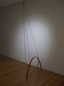 Rob Gardiner, Spatial Drawing, 2010, (installation detail) bungee cord, silver tape, shadows, wooden pole, ply, screw hooks.