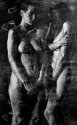 Sam Harrison, Two Women, woodcut on fabriano, 1280 x 715 mm