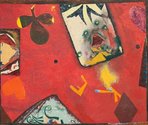 Philip Trusttum, Joker, 1975, oil on hardboard,  Auckland Art Gallery Toi o Tāmaki, purchased 1977