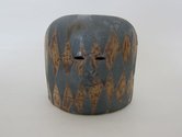 Francis Upritchard, Harlequin Lamp, 2011, wood-fired sgraffito stoneware, 155 x diameter 180 mm 