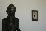 Burmese Buddha and Japanese woodblock