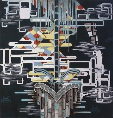 Hemi Macgregor, Te Aka,  2010, acrylic on canvas.  1060 x 1010 mm.  Courtesy of the Artist and Page Blackie Gallery  
