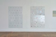 Bob van der Wal, masstacatings, 2012, chewed gum, acrylic sheet, window sealant, polyester mesh, primer, hardboard
