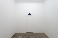 Blinky Palermo, Blue Triangle (based on the instructions of the edition from 1969), Blue acrylic paint on wall 45.5 x 32.2 cm 