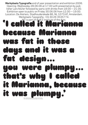 David Bennewith, ‘I called it Marianna…’, poster/invite, offset, 700 x 500 mm, 2006
