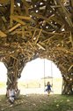 Gregor Kregar, Pavillion Structure, recycled timber, 7000 x 8000 x 8000 mm
