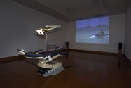 Nick Austin, Dentists on Holiday, 2013, dentist's chair, single channel DVD projection, dimensions variable