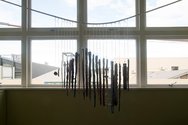 Kate Newby, What a day., 2013 windchime, set of 22 ceramic sticks (stoneware, porcelain, terracotta, glaze)  installation dimensions vary, approx. 450 x 630 x 10 mm overall 