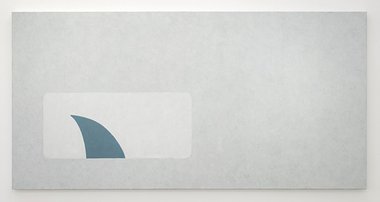 Nick Austin, Shark Envelope, 2013, acrylic on canvas, 970 x 1940 mm