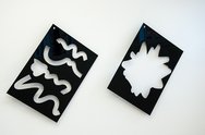 Henry Babbage, Templated Mind,  laser cut black acrylic, fixing (x2), 420 x 594 x 6 mm each part