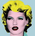 Banksy, Kate Moss, 2005, Edition of 50, 90 x 90 mm, screenprint on paper 