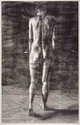 Sam Harrison, Woman Walking Away, 2011, woodcut on Fabriano paper, 1350 x 820 mm (framed), courtesy of Fox/Jensen Gallery