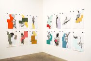 Richard Reddaway, installation of drawings: paint, graphite on paper