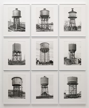 Bernd & Hilla Becher, Water Towers, 1969-1993, 9 black and white photograph. Edition Unique Variable dimensions. Spruth Magers Berlin London