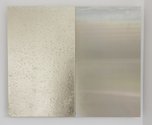 Stephen Bambury, Fourteen Mirrors (XIII), 2014, chemical action on alumium, acrylic and 12k white gold, 390 x 469 mm. Photo: Sam Hartnett