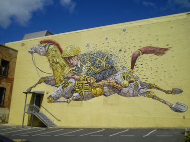 Pixel Pancho, 2014, Princes Street - part of the Dunedin Street Art Festival.
