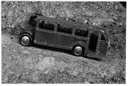 Peter Peryer, The Meccano Bus, 1994, gelatin silver print.  Chartwell Collection, Auckland Art Gallery Toi o Tāmaki, 2000 