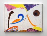 Julian Dashper, Bully 3, 1989, acrylic and pencil on canvas, 600 x 800 mm. Viewable in the office