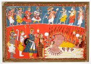 Malwa style, The Death of Ravana. (Book Seven)