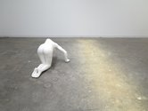 Sam Harrison, Untitled (Crawling woman), 2015, waxed plaster and steel, 58 x 123.5 x 69 cm