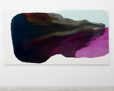 Marie Le Lievre, Slipping (Madder), 2015, oil and graphite on canvas, 1650 x 3150 mm
