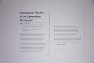 Emanations: The Art of the Cameraless Photograph introductory label (Credit: Bryan James)