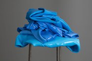 Helen Calder, As Blue As, 2016, water-based enamel paint and steel, 1250 x 300 x 300 cm. Photo: Sam Hartnett