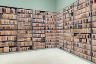 Installation of Ann Shelton's A Library to Scale (2006) at Auckland Art Gallery Toi o Tamaki