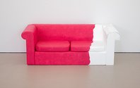 Nick Austin, Unfinished Couch, 2017, flashe and carton pierre on polystyrene, 670 x 1780 x 800 mm