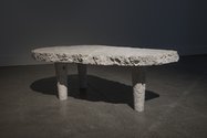 Nicholas Mangan, Dowiyogo’s Ancient Coral Coffee Table (2009 - 2010). Coral Limestone from the island of Nauru. Collection of the Museum of New Zealand Te Papa Tongarewa. Photograph courtesy of The Dowse Art Museum. Photographer: Shaun Matthews.
