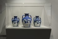 Josiah Wedgwood & Sons (England), Copy of the Portland Vase, 19th century, white on blue jasper-ware ceramic, Museum of New Zealand Te Papa Tongarewa