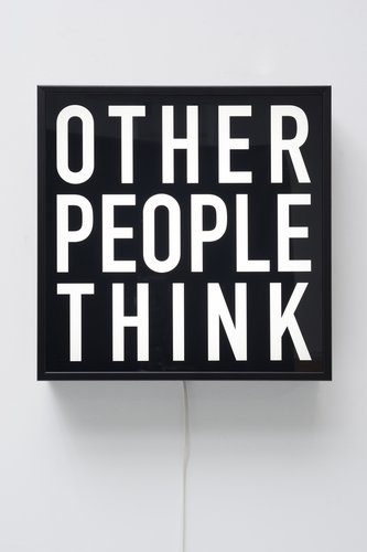 Alfredo Jaar, Other People Think, 2012, light box with black and white transparency. Chartwell Collection, Auckland Art Gallery Toi o Tamaki, purchased 2016