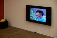 Installation of Layover at Artspace Aotearoa. Video installation. Photo: Sam Hartnet