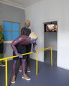 Ronnie van Hout, Ghosting, 2020,  painted MDF and pvc pipe, painted cast rigid urethane resin, expanded urethane foam, CNC expanded polystyrene, urethane spray, clothing, wigs, glass eyes,  3000 x 3000 x 3000 mm