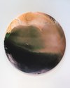 Elizabeth Thomson, Tethys c, 2021, cast vinyl film and lacquer on resin and fibreglass convex form,  1387 x 1387 x 125 mm. Photo: Sam Hartnett.